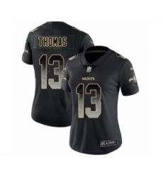 Women's New Orleans Saints #13 Michael Thomas Limited Black Smoke Fashion Football Jersey