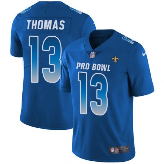 Women's Nike New Orleans Saints #13 Michael Thomas Limited Royal Blue 2018 Pro Bowl NFL Jersey Women's Nike New Orleans Saints #13 Michael Thomas Limited Royal Blue 2018 Pro Bowl NFL Jersey