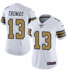 Women's Nike New Orleans Saints #13 Michael Thomas Limited White Rush Vapor Untouchable NFL Jersey