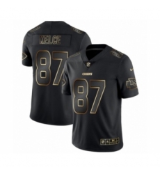 Men's Kansas City Chiefs #87 Travis Kelce Black 2019 Vapor Limited Golden Edition Jersey