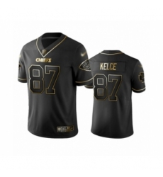 Men's Kansas City Chiefs #87 Travis Kelce Limited Black Golden Edition Football Jersey