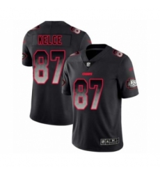 Men's Kansas City Chiefs #87 Travis Kelce Limited Black Smoke Fashion Football Jersey