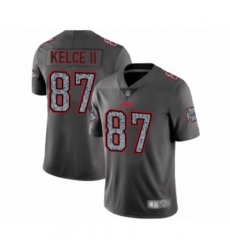 Men's Kansas City Chiefs #87 Travis Kelce Limited Gray Static Fashion Football Jersey