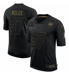 Men's Kansas City Chiefs #87 Travis Kelce Nike 2020 Salute To Service Limited Jersey Black