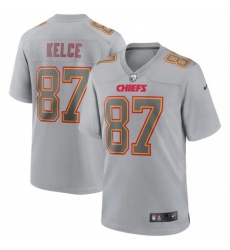 Men's Kansas City Chiefs #87 Travis Kelce Nike Gray Atmosphere Fashion Game Jersey