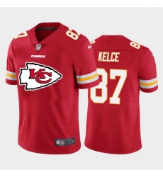 Men's Kansas City Chiefs #87 Travis Kelce Red Nike Big Team Logo Player Vapor Limited NFL Jersey