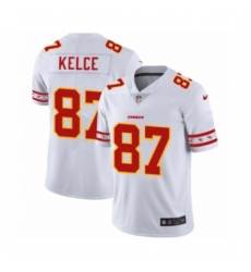 Men's Kansas City Chiefs #87 Travis Kelce White Team Logo Cool Edition Jersey