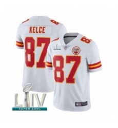 Men's Kansas City Chiefs #87 Travis Kelce White Vapor Untouchable Limited Player Super Bowl LIV Bound Football Jersey