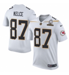 Men's Nike Kansas City Chiefs #87 Travis Kelce Elite White Team Rice 2016 Pro Bowl NFL Jersey