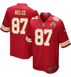 Men's Nike Kansas City Chiefs #87 Travis Kelce Game Red Team Color NFL Jersey