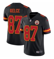 Men's Nike Kansas City Chiefs #87 Travis Kelce Limited Black Rush Vapor Untouchable NFL Jersey