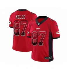 Men's Nike Kansas City Chiefs #87 Travis Kelce Limited Red Rush Drift Fashion NFL Jersey