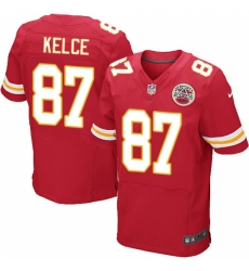 Men's Nike Kansas City Chiefs #87 Travis Kelce Red Team Color Vapor Untouchable Elite Player NFL Jersey