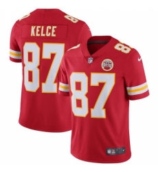 Men's Nike Kansas City Chiefs #87 Travis Kelce Red Team Color Vapor Untouchable Limited Player NFL Jersey