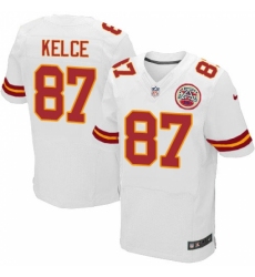 Men's Nike Kansas City Chiefs #87 Travis Kelce White Vapor Untouchable Elite Player NFL Jersey