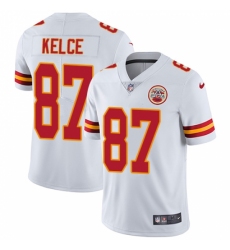 Men's Nike Kansas City Chiefs #87 Travis Kelce White Vapor Untouchable Limited Player NFL Jersey