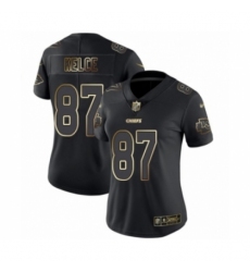 Women's Kansas City Chiefs #87 Travis Kelce Black Gold Vapor Untouchable Limited Player Football Jersey