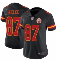 Women's Nike Kansas City Chiefs #87 Travis Kelce Limited Black Rush Vapor Untouchable NFL Jersey