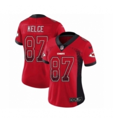 Women's Nike Kansas City Chiefs #87 Travis Kelce Limited Red Rush Drift Fashion NFL Jersey