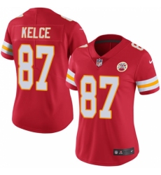 Women's Nike Kansas City Chiefs #87 Travis Kelce Red Team Color Vapor Untouchable Limited Player NFL Jersey