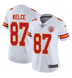 Women's Nike Kansas City Chiefs #87 Travis Kelce White Vapor Untouchable Limited Player NFL Jersey