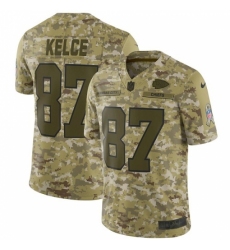 Youth Nike Kansas City Chiefs #87 Travis Kelce Limited Camo 2018 Salute to Service NFL Jersey