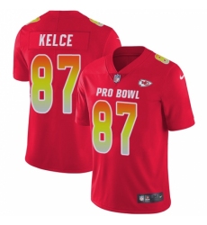 Youth Nike Kansas City Chiefs #87 Travis Kelce Limited Red 2018 Pro Bowl NFL Jersey