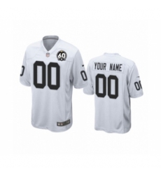 Men's Oakland Raiders Customized White 60th Anniversary Game Jersey