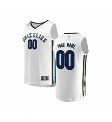 Youth Memphis Grizzlies Fanatics Branded White Fast Break Custom Replica Jersey - Association Edition