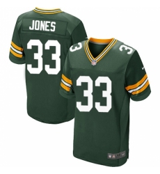 Men's Nike Green Bay Packers #33 Aaron Jones Elite Green Team Color NFL Jersey
