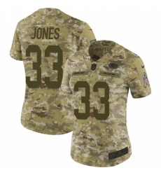 Women's Nike Green Bay Packers #33 Aaron Jones Limited Camo 2018 Salute to Service NFL Jersey
