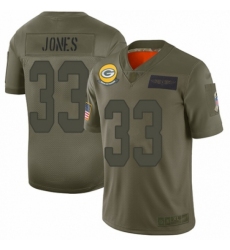 Youth Green Bay Packers #33 Aaron Jones Limited Camo 2019 Salute to Service Football Jersey