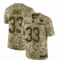Youth Nike Green Bay Packers #33 Aaron Jones Limited Camo 2018 Salute to Service NFL Jersey