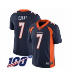 Men's Denver Broncos #7 John Elway Navy Blue Alternate Vapor Untouchable Limited Player 100th Season Football Jersey