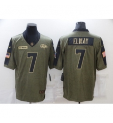 Men's Denver Broncos #7 John Elway Nike Olive 2021 Salute To Service Limited Player Jersey