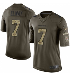 Men's Nike Denver Broncos #7 John Elway Elite Green Salute to Service NFL Jersey