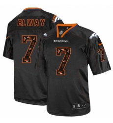 Men's Nike Denver Broncos #7 John Elway Elite New Lights Out Black NFL Jersey