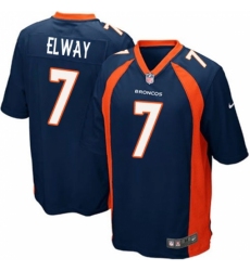 Men's Nike Denver Broncos #7 John Elway Game Navy Blue Alternate NFL Jersey