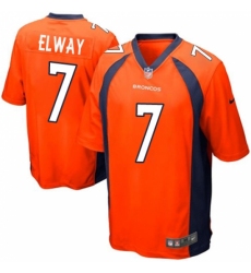 Men's Nike Denver Broncos #7 John Elway Game Orange Team Color NFL Jersey