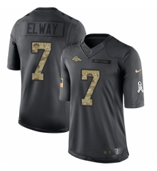 Men's Nike Denver Broncos #7 John Elway Limited Black 2016 Salute to Service NFL Jersey