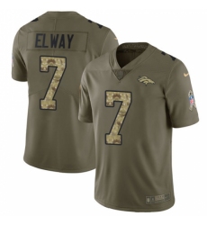 Men's Nike Denver Broncos #7 John Elway Limited Olive/Camo 2017 Salute to Service NFL Jersey