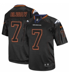 Nike Denver Broncos #7 John Elway Lights Out Black Elite NFL Jersey