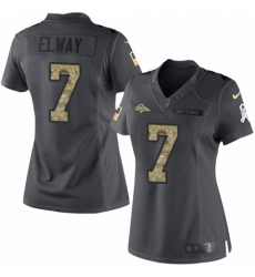 Women's Nike Denver Broncos #7 John Elway Limited Black 2016 Salute to Service NFL Jersey