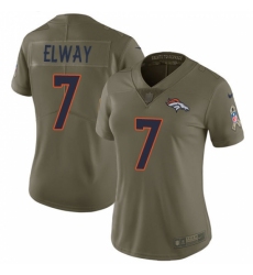 Women's Nike Denver Broncos #7 John Elway Limited Olive 2017 Salute to Service NFL Jersey