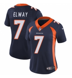 Women's Nike Denver Broncos #7 John Elway Navy Blue Alternate Vapor Untouchable Limited Player NFL Jersey