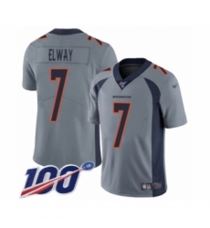 Youth Denver Broncos #7 John Elway Limited Silver Inverted Legend 100th Season Football Jersey