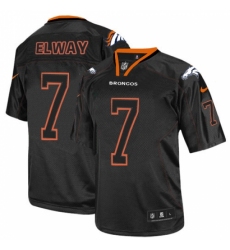 Youth Nike Denver Broncos #7 John Elway Elite Lights Out Black NFL Jersey