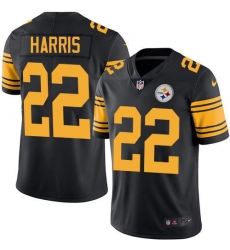 Men's Nike Pittsburgh Steelers #22 Najee Harris Black Stitched NFL Limited Rush Jersey