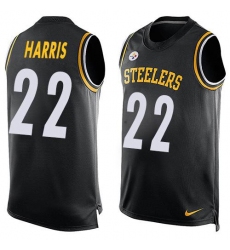 Men's Nike Pittsburgh Steelers #22 Najee Harris Black Team Color Stitched NFL Limited Tank Top Jersey
