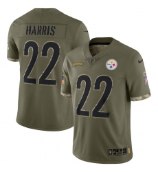 Men's Pittsburgh Steelers #22 Najee Harris Nike 2022 Salute To Service Limited Jersey - Olive